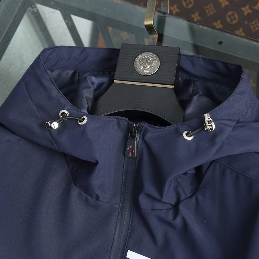 MONCLER モンクレール メンズ ジャケット ブルゾン ナイロン ロゴワッペン マウンテンパーカー ネイビー - 画像 6
