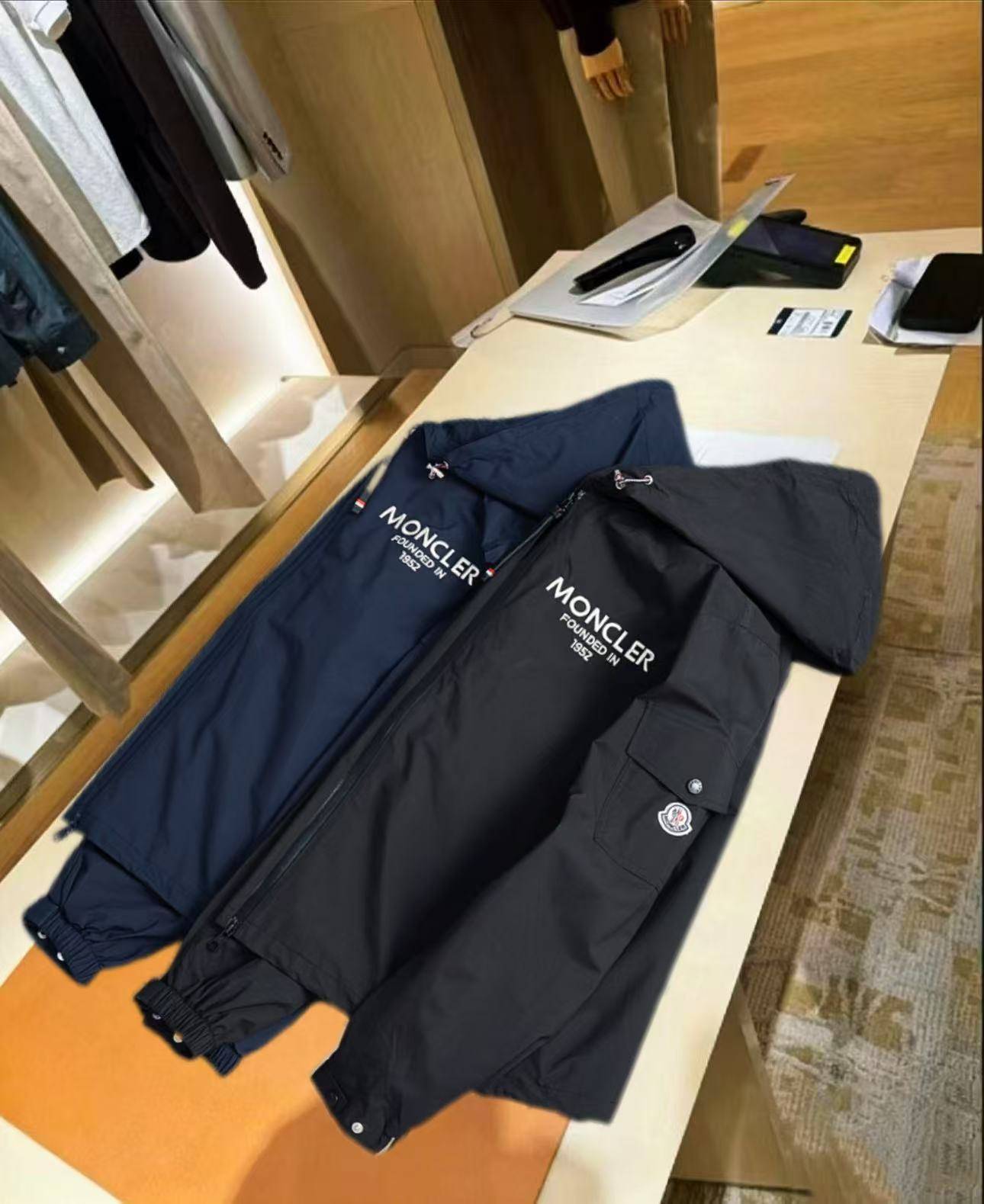 MONCLER モンクレール メンズ ジャケット マウンテンパーカー ナイロン ロゴワッペン ダブルジップ グレー サイズM 3XL - 画像 8