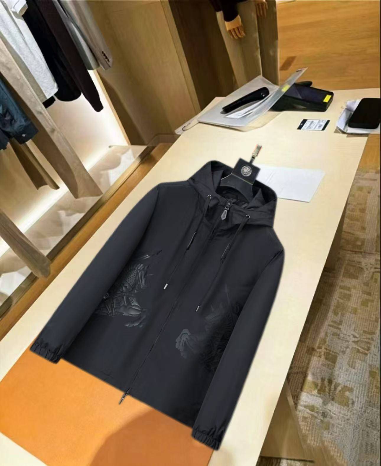 MONCLER モンクレール メンズ ジャケット マウンテンパーカー ナイロン ロゴワッペン ダブルジップ 秋冬 ブラック