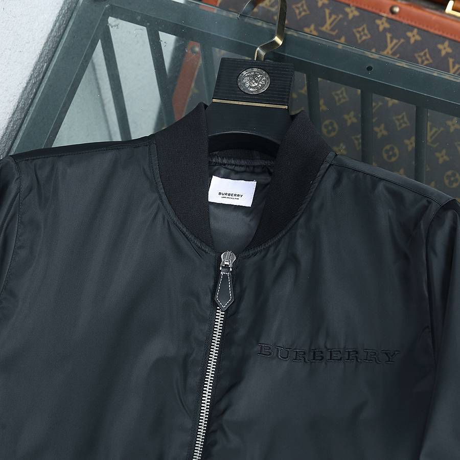 BURBERRY バーバリー メンズ ブルゾン ボマージャケット ナイロン ロゴワッペン ミリタリー 秋冬 ブラック - 画像 8