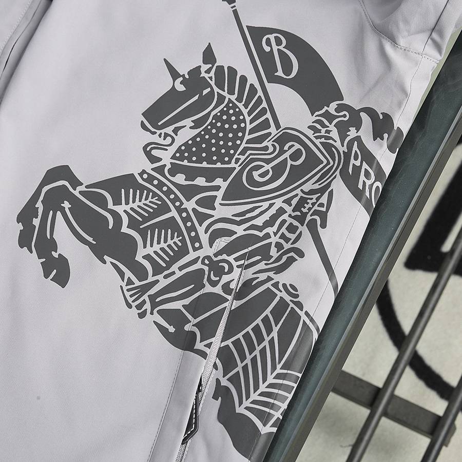 BURBERRY バーバリー メンズ ブルゾン ボマージャケット ロゴプリント ナイロン ジップアップ 秋冬 グレー - 画像 5