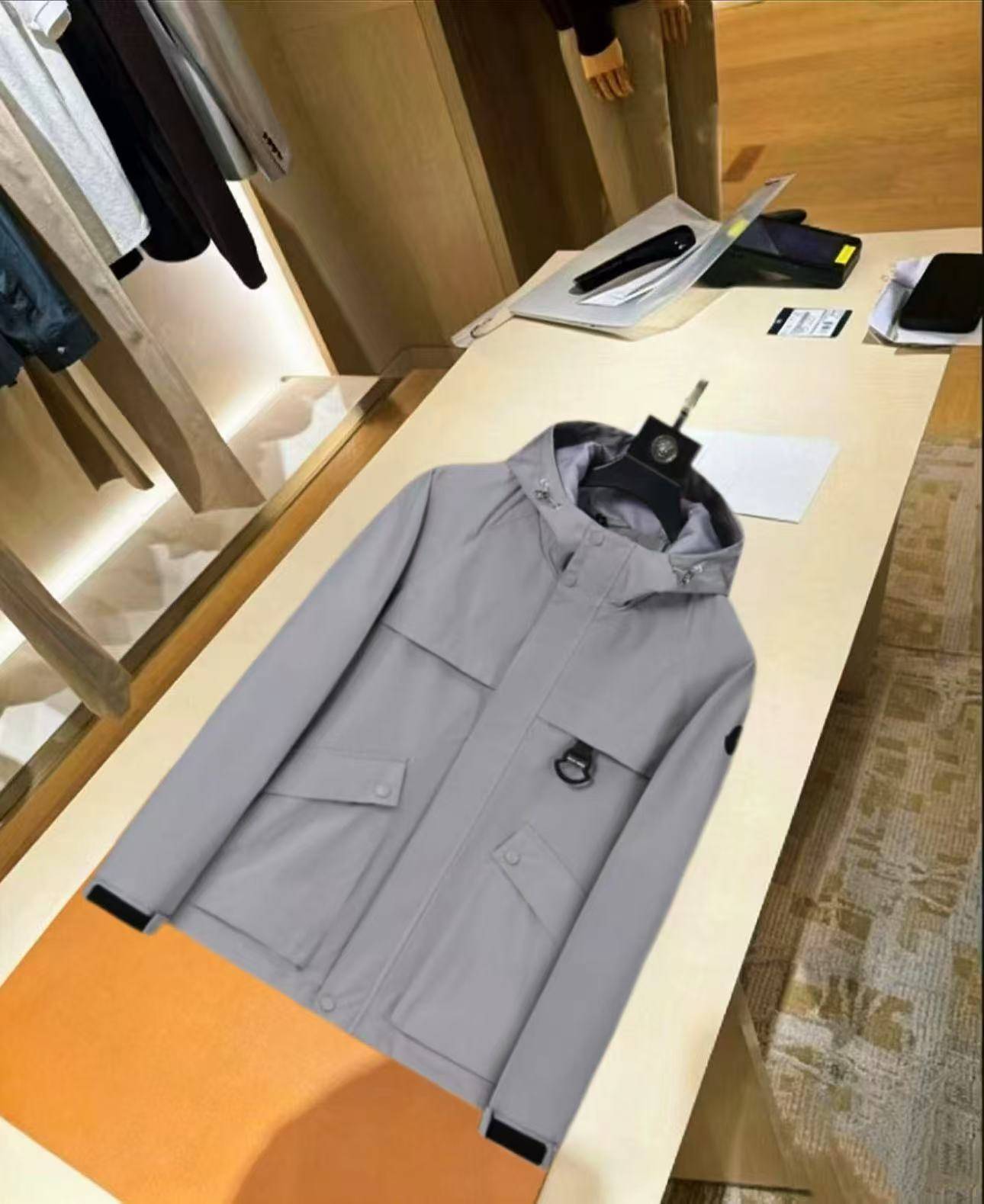 MONCLER モンクレール メンズ ジャケット ブルゾン ナイロン ロゴワッペン マウンテンパーカー 秋冬 グレー - 画像 18