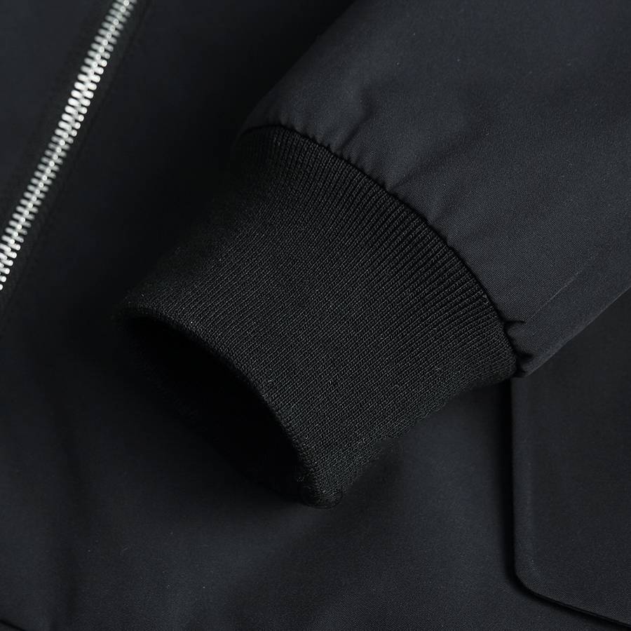 PRADA プラダ メンズ ジャケット ブルゾン ナイロン ロゴワッペン ダブルジップ 秋冬 ブラック - 画像 6