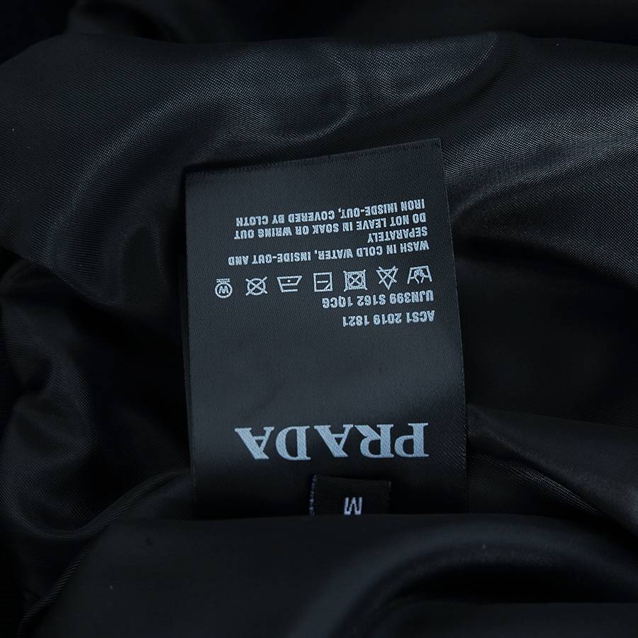 PRADA プラダ メンズ ジャケット ブルゾン ナイロン ロゴワッペン ダブルジップ 秋冬 防寒 ブラック - 画像 11