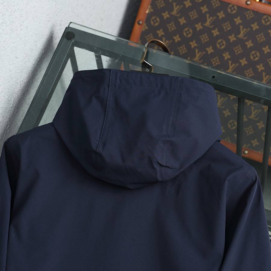 PRADA プラダ メンズ ジャケット マウンテンパーカー ナイロン ロゴワッペン ダブルジップ 秋冬 ブラック - 画像 4