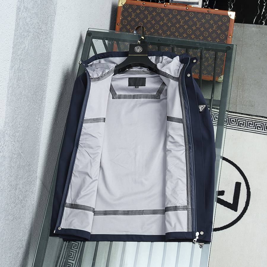 PRADA プラダ メンズ ジャケット マウンテンパーカー ナイロン ロゴワッペン ダブルジップ 秋冬 ブラック - 画像 10