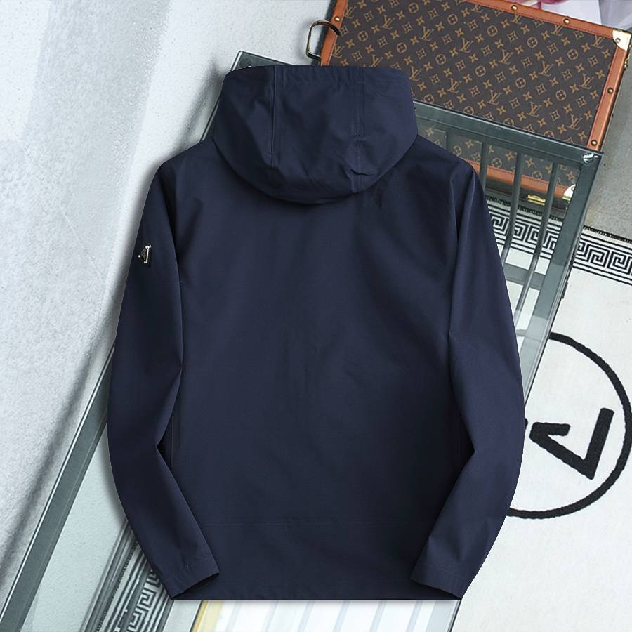 PRADA プラダ メンズ ジャケット マウンテンパーカー ナイロン ロゴワッペン ダブルジップ 秋冬 ブラック - 画像 15