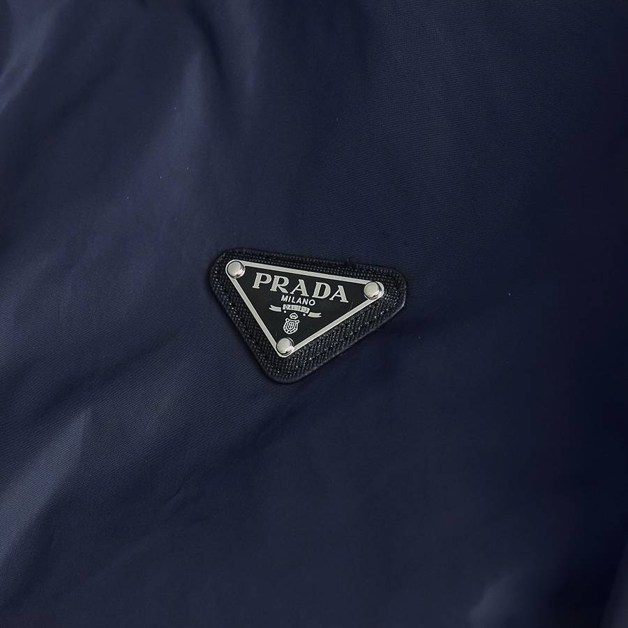 PRADA プラダ メンズ ジャケット ブルゾン ボマージャケット ナイロン ロゴワッペン ダブルジップ 秋冬 ブラック - 画像 5
