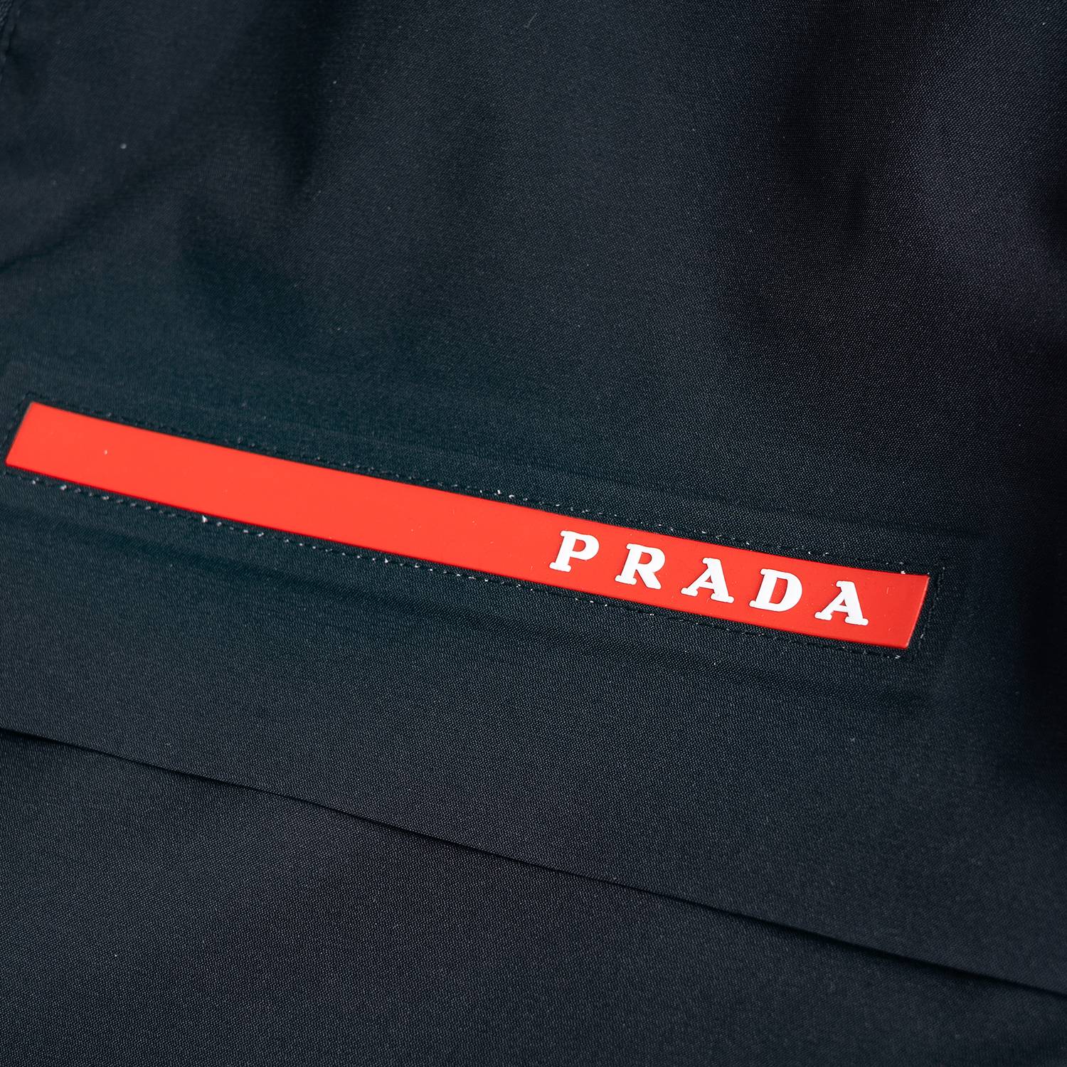 PRADA プラダ メンズ ブルゾン MA 1 ジャケット ナイロン ロゴワッペン ダブルジップ 防寒 秋冬 ブラック M 3XLB23230 - 画像 7