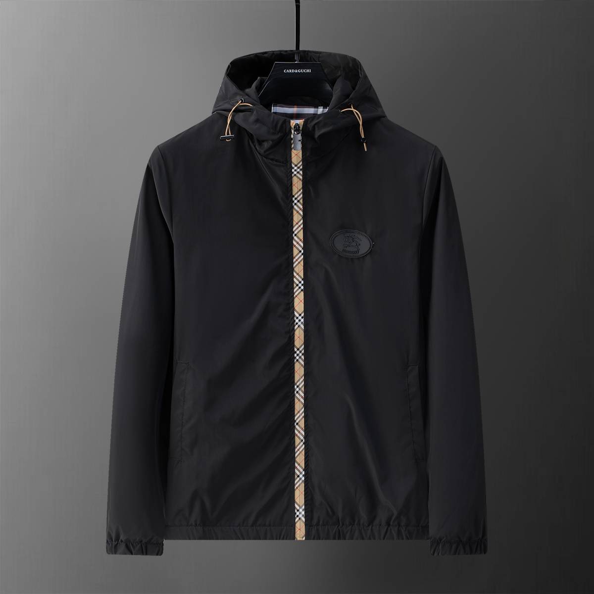 BURBERRY バーバリー メンズ ジャケット ブルゾン MA 1 ボマージャケット ナイロン ロゴワッペン ダブルジップ ブラック M 3XL