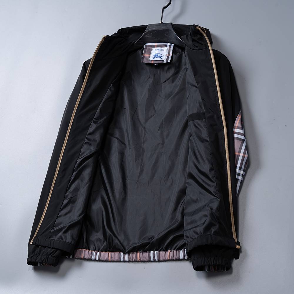 BURBERRY バーバリー メンズ ジャケット ブルゾン MA 1 ボマージャケット ナイロン ロゴワッペン ダブルジップ ブラック M 3XL - 画像 3
