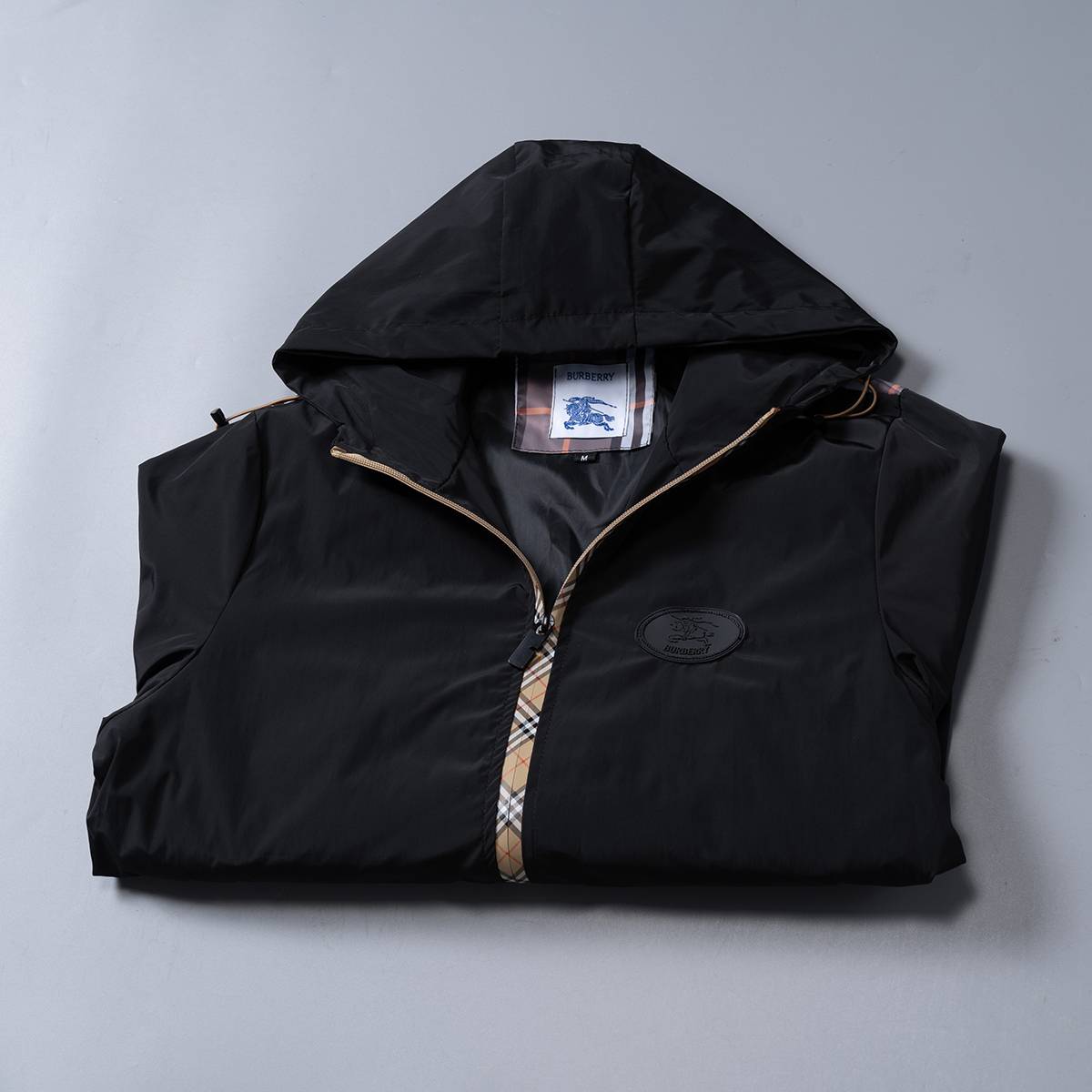 BURBERRY バーバリー メンズ ジャケット ブルゾン MA 1 ボマージャケット ナイロン ロゴワッペン ダブルジップ ブラック M 3XL - 画像 7
