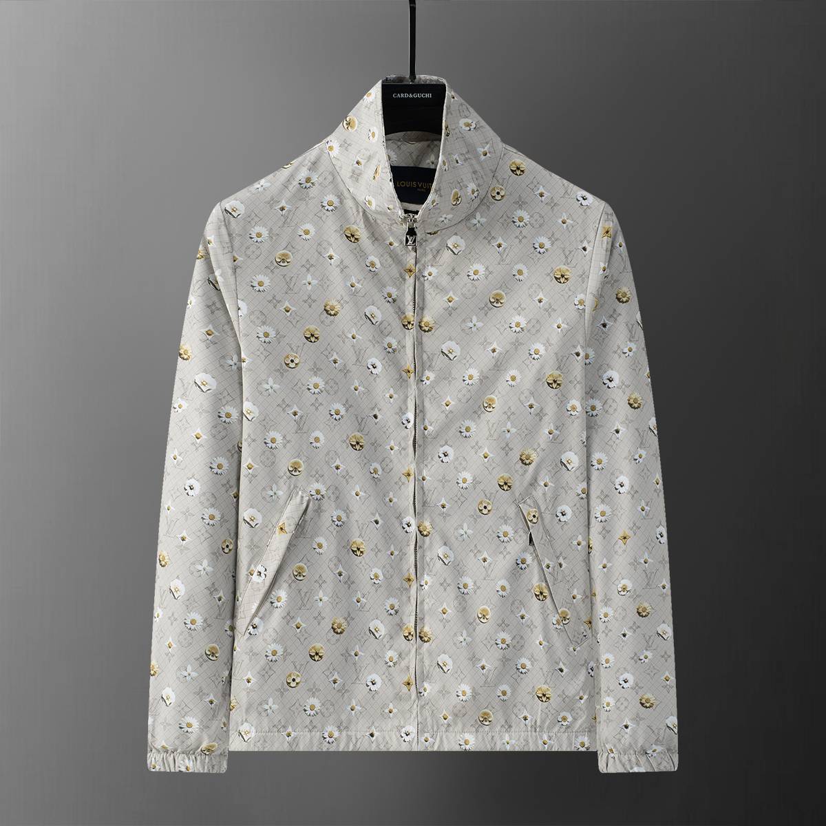 LOUIS VUITTON メンズ ジャケット ブルゾン ナイロン ロゴプリント フーデッドジャケット 秋冬 ブラック