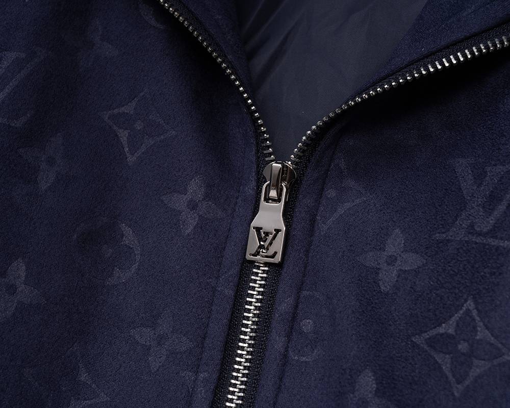 LV メンズ ジャケット ブルゾン MA 1 ナイロン ロゴプリント ダブルジップ フードなし ブラック M 3XL - 画像 2