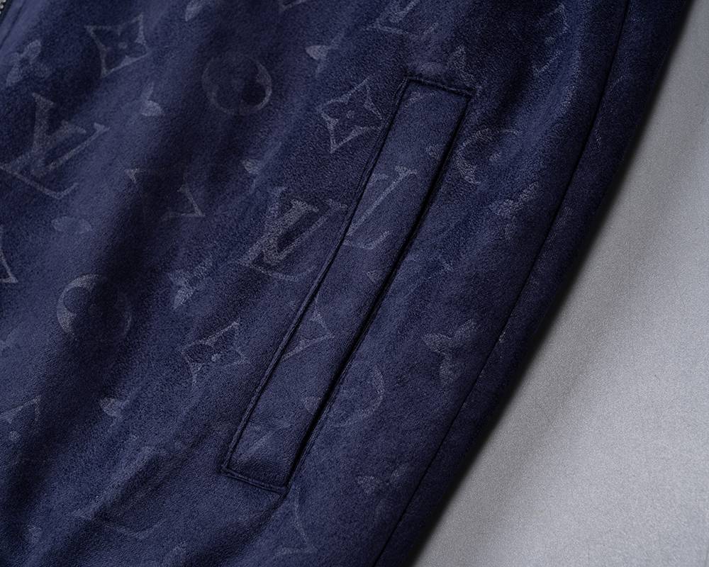 LV メンズ ジャケット ブルゾン MA 1 ナイロン ロゴプリント ダブルジップ フードなし ブラック M 3XL - 画像 3