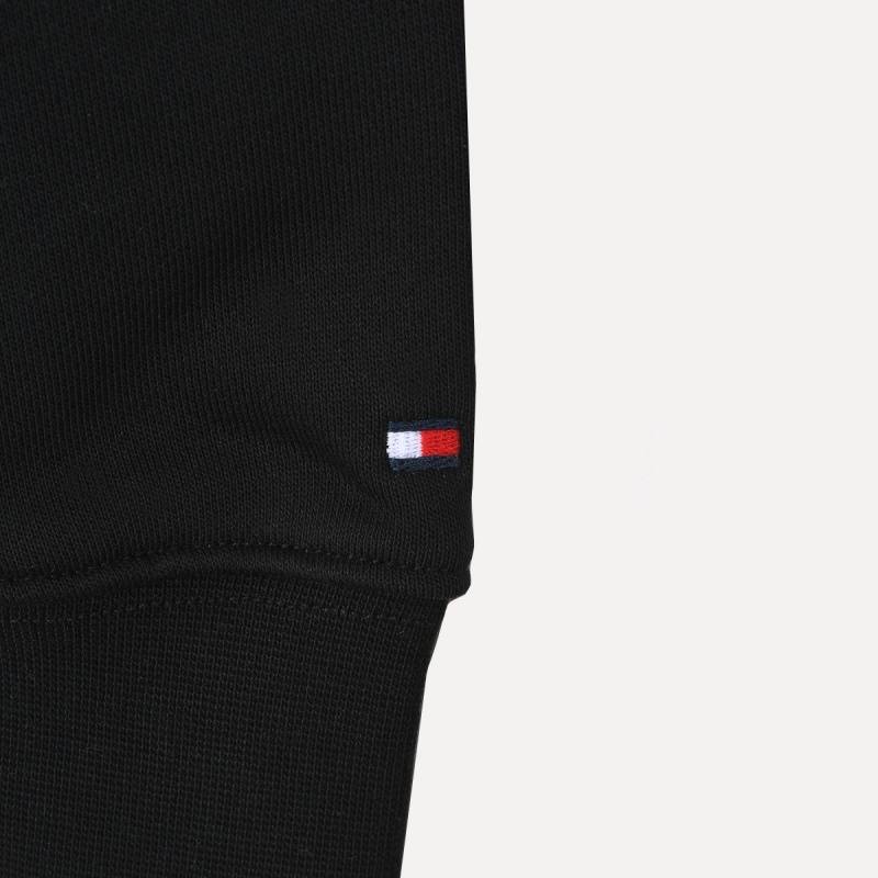 TOMMY HILFIGER トミーヒルフィガー メンズ クルーネックスウェット ロゴプリント フロントロゴ リブ仕様 ブラック ホワイト グレー - 画像 5