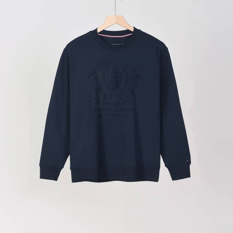 TOMMY HILFIGER トミーヒルフィガー メンズ クルーネックスウェット ロゴプリント フロントロゴ リブ仕様 ブラック ホワイト グレー - 画像 7