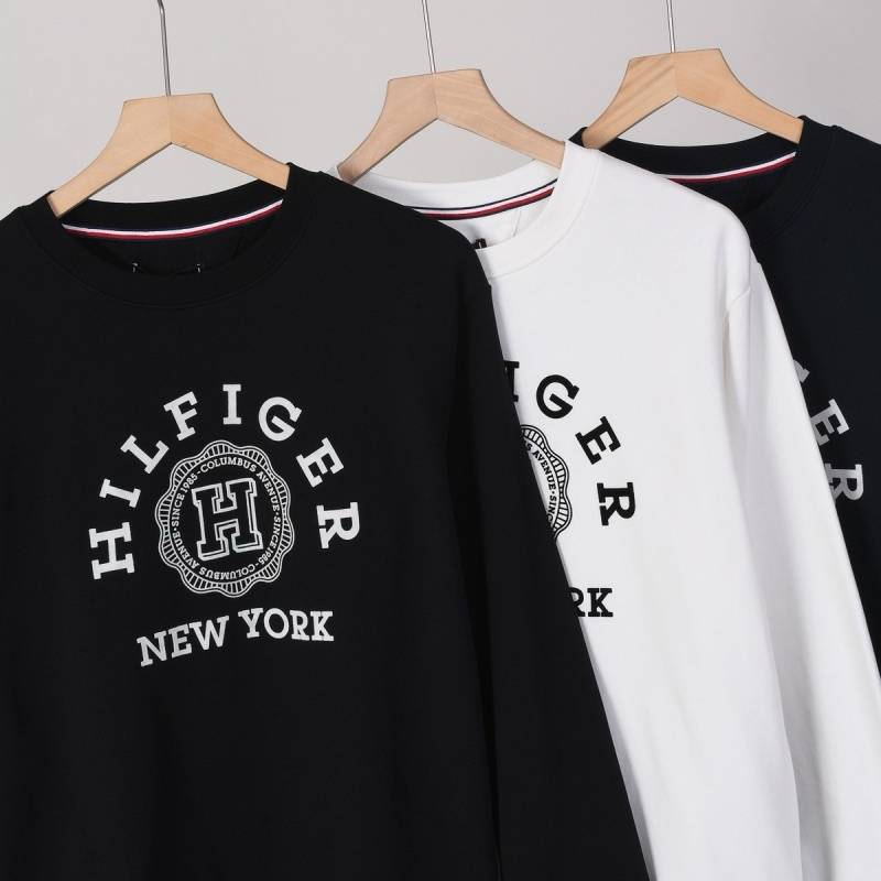 TOMMY HILFIGER メンズ スウェット トレーナー クルーネックスウェット ロゴプリント フロントロゴ リブ仕様 ブラック - 画像 7