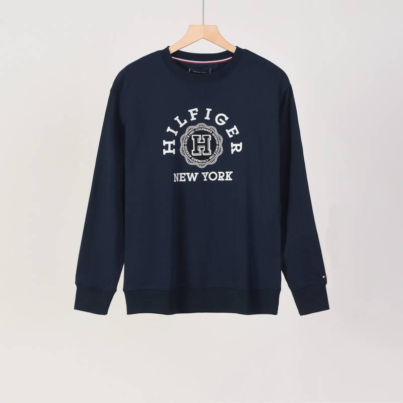 TOMMY HILFIGER メンズ スウェット トレーナー クルーネックスウェット ロゴプリント フロントロゴ リブ仕様 ブラック - 画像 8