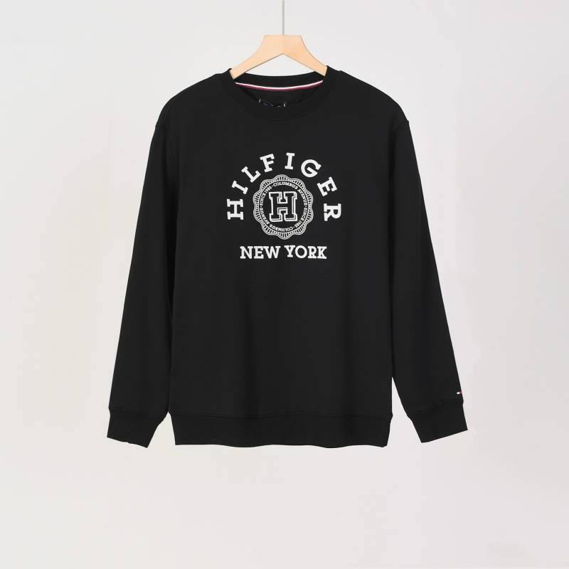 TOMMY HILFIGER メンズ スウェット トレーナー クルーネックスウェット ロゴプリント フロントロゴ リブ仕様 ブラック - 画像 9