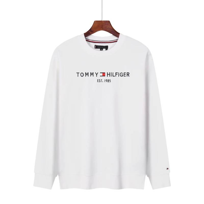 TOMMY HILFIGER メンズ スウェット トレーナー クルーネックスウェット ロゴプリント リブ仕様 フレンドリーな秋冬コーデ ホワイト - 画像 9