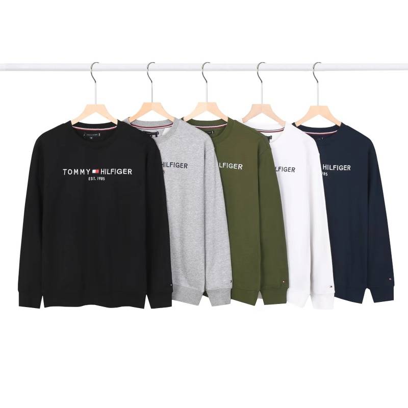 TOMMY HILFIGER メンズ スウェット トレーナー クルーネックスウェット ロゴプリント リブ仕様 フレンドリーな秋冬コーデ ホワイト - 画像 11