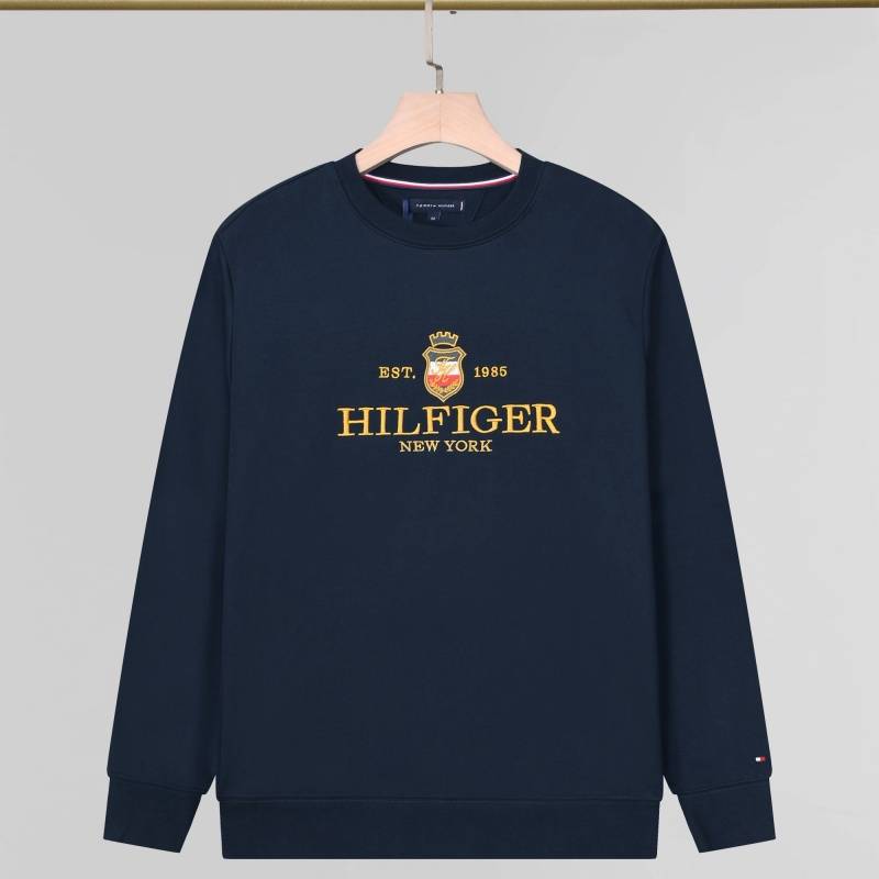 TOMMY HILFIGER トミーヒルフィガー メンズ クルーネックスウェット ロゴプリント フロントロゴ リブ仕様 オーバーサイズ ブラック グレー