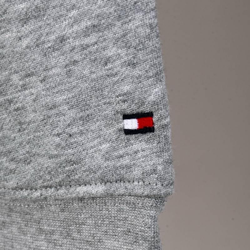 TOMMY HILFIGER トミーヒルフィガー メンズ クルーネックスウェット ロゴプリント フロントロゴ リブ仕様 オーバーサイズ ブラック グレー - 画像 4