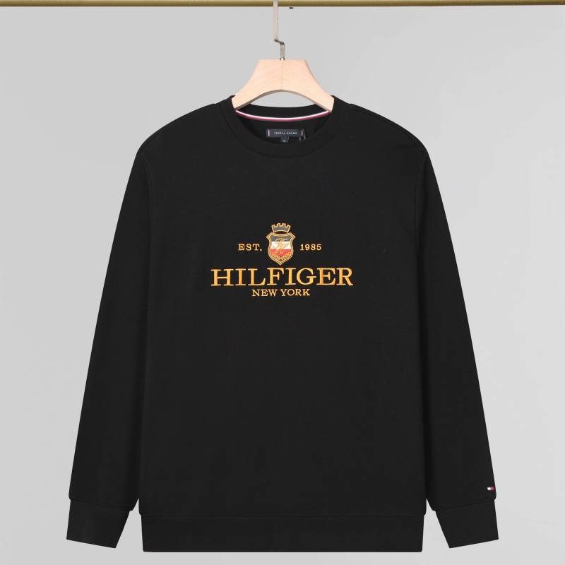 TOMMY HILFIGER トミーヒルフィガー メンズ クルーネックスウェット ロゴプリント フロントロゴ リブ仕様 オーバーサイズ ブラック グレー - 画像 10