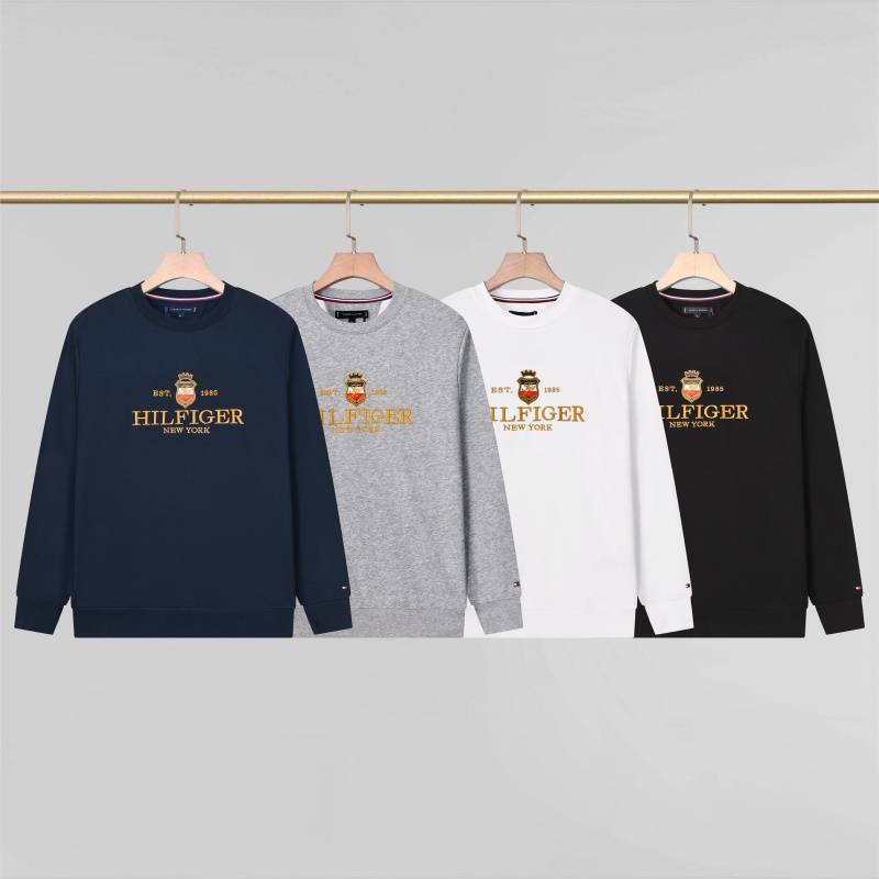 TOMMY HILFIGER トミーヒルフィガー メンズ クルーネックスウェット ロゴプリント フロントロゴ リブ仕様 オーバーサイズ ブラック グレー - 画像 11
