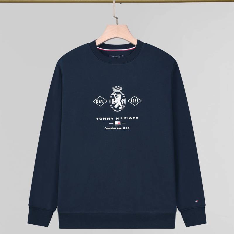 TOMMY HILFIGER トミー フィガー メンズ スウェット トレーナー クルーネックスウェット ロゴプリント フロントロゴ リブ仕様 ブラック レッド - 画像 7