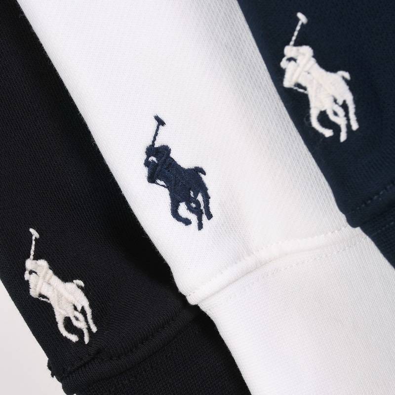 POLO RALPH LAUREN メンズ スウェット トレーナー ロゴプリント クルーネック ヘビーウェイト ブラック - 画像 6