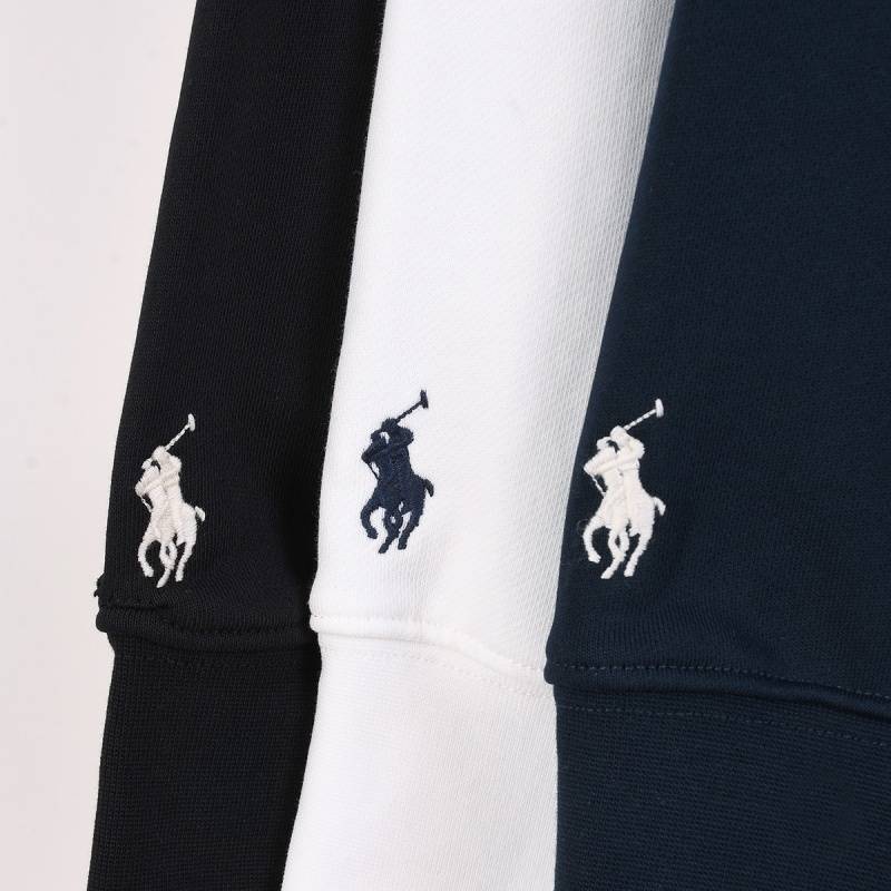 POLO RALPH LAUREN メンズ スウェット トレーナー ロゴプリント クルーネック ヘビーウェイト ブラック - 画像 7