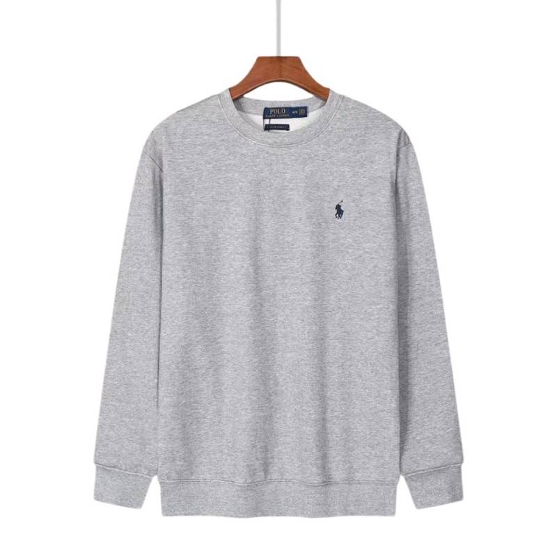 POLO RALPH LAUREN ポロラルフローレン メンズ スウェット トレーナー クルーネックスウェット 胸ロゴ ロゴ刺繍 リブ仕様 ミディアムグレー - 画像 1