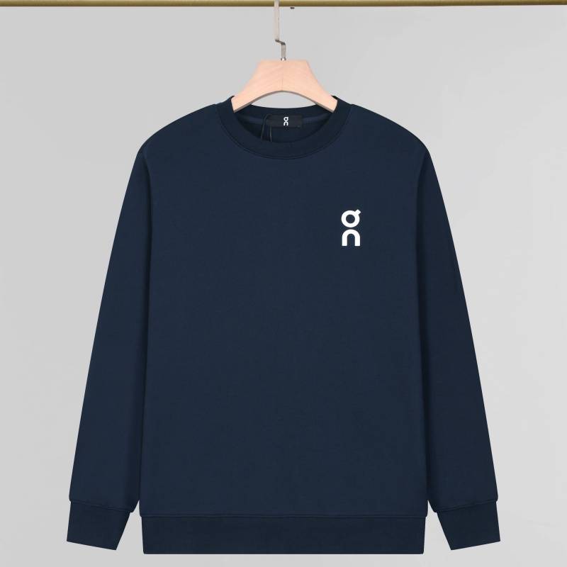ON 100 COTTON メンズ クルーネックスウェット ロゴプリント リブ仕様 ファッショナブルな秋冬コーデ ブラック
