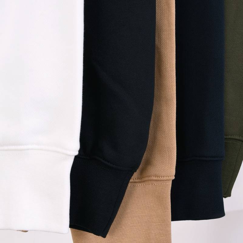 ON 100 COTTON メンズ クルーネックスウェット ロゴプリント リブ仕様 ファッショナブルな秋冬コーデ ブラック - 画像 5