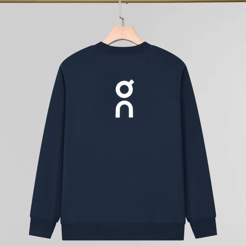 ON 100 COTTON メンズ クルーネックスウェット ロゴプリント リブ仕様 ファッショナブルな秋冬コーデ ブラック - 画像 7