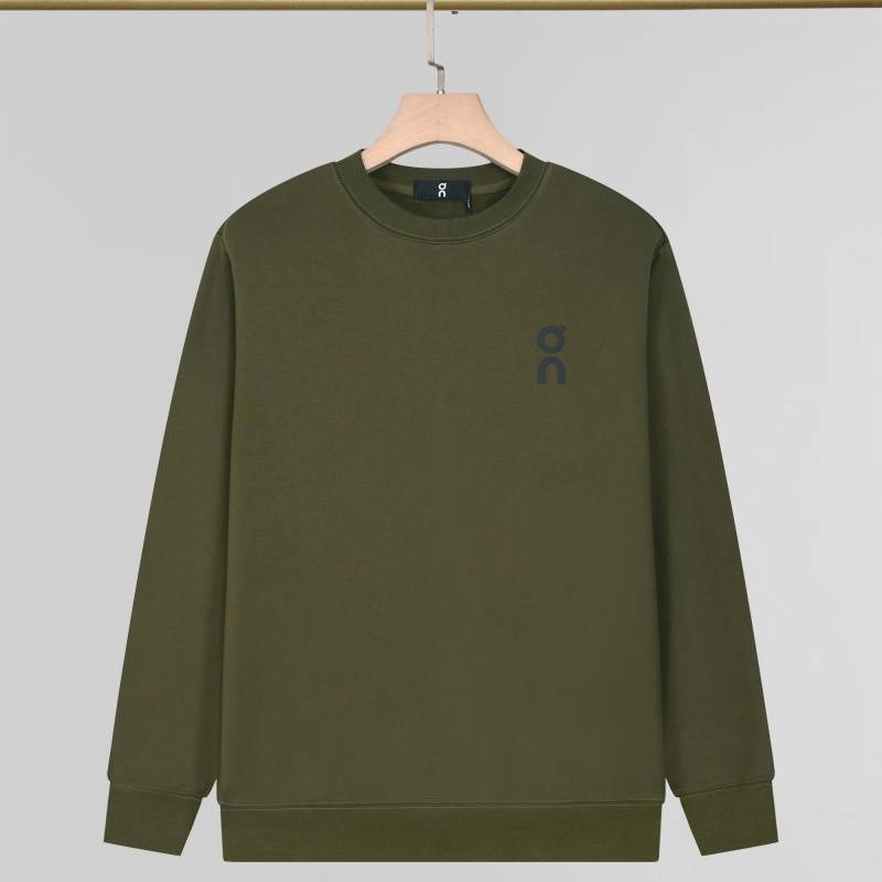 ON 100 COTTON メンズ クルーネックスウェット ロゴプリント リブ仕様 ファッショナブルな秋冬コーデ ブラック - 画像 8