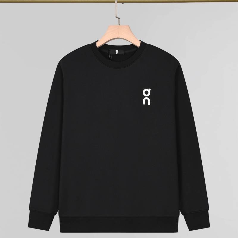 ON 100 COTTON メンズ クルーネックスウェット ロゴプリント リブ仕様 ファッショナブルな秋冬コーデ ブラック - 画像 11
