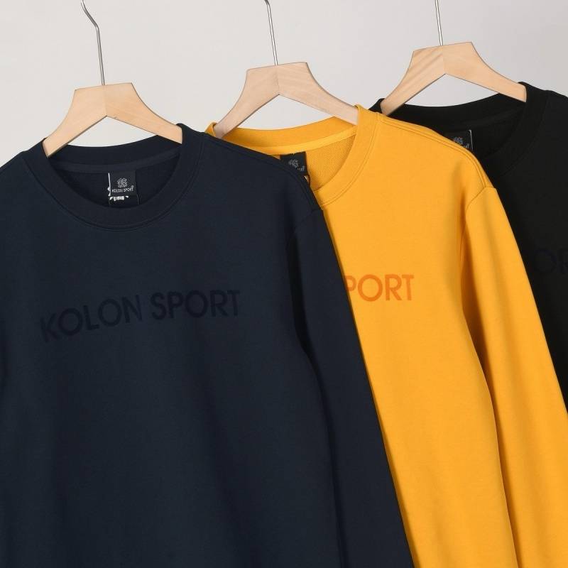 KOLON SPORT コロンスポーツ メンズ スウェット トレーナー クルーネック ロゴプリント ヘビーウェイト フロントロゴ オーバーサイズ オートミール - 画像 6