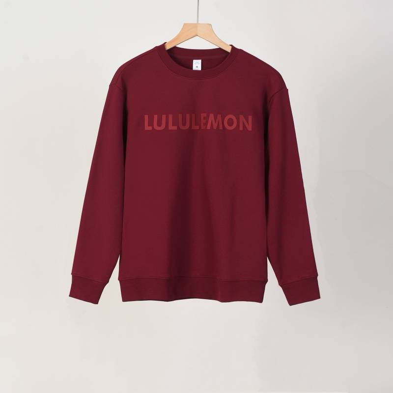 LULULEMON メンズ スウェット トレーナー クルーネックスウェット ロゴプリント フロントロゴ ヘビーウェイト ブラック