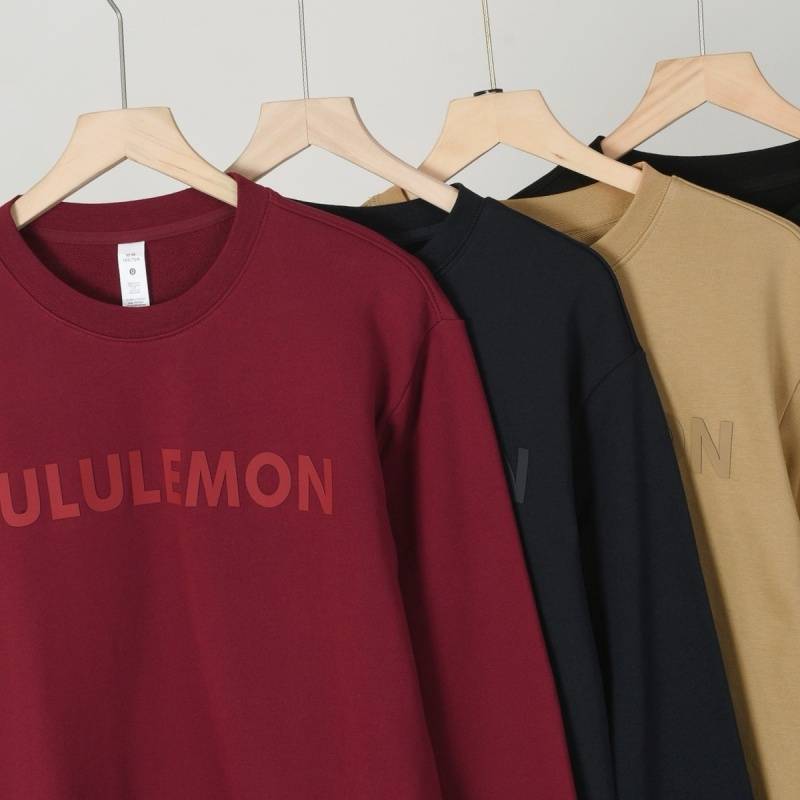 LULULEMON メンズ スウェット トレーナー クルーネックスウェット ロゴプリント フロントロゴ ヘビーウェイト ブラック - 画像 7