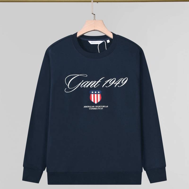 GANT メンズ クルーネックスウェット ロゴプリント フロントロゴ 袋鼠兜 リブ仕様 メンズ レッド - 画像 9