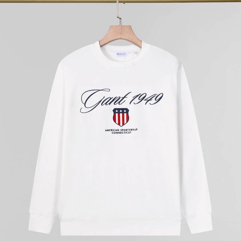 GANT メンズ クルーネックスウェット ロゴプリント フロントロゴ 袋鼠兜 リブ仕様 メンズ レッド - 画像 10