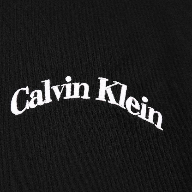 Calvin Klein メンズ クルーネックスウェット ロゴプリント フレックスフィット ホワイト - 画像 4
