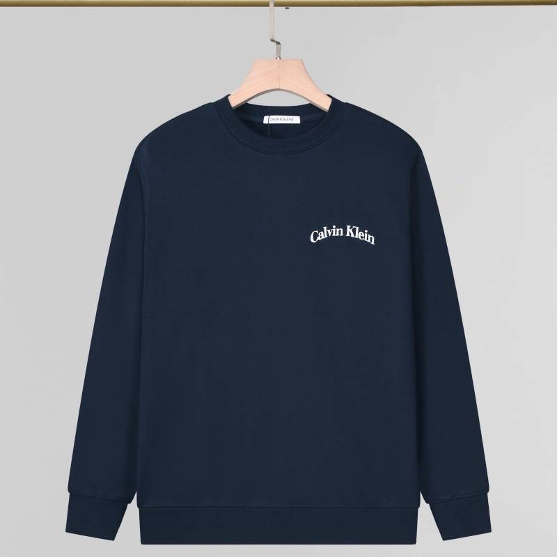 Calvin Klein メンズ クルーネックスウェット ロゴプリント フレックスフィット ホワイト - 画像 10
