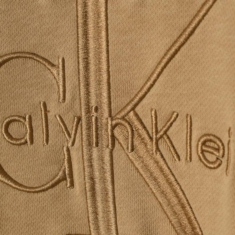 CK メンズ クルーネックスウェット ロゴプリント ヘビーウェイト ブラック - 画像 3