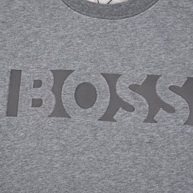 BOSS メンズ スウェット トレーナー クルーネック グラフィックプリント ヘビーウェイト オーバーサイズ グレー - 画像 6