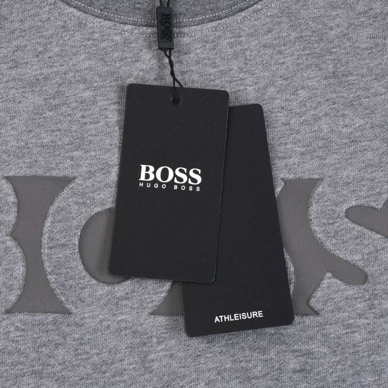 BOSS メンズ スウェット トレーナー クルーネック グラフィックプリント ヘビーウェイト オーバーサイズ グレー - 画像 7