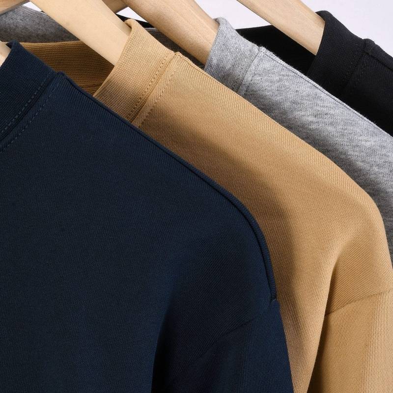 BOSS メンズ スウェット トレーナー クルーネックスウェット ロゴプリント フレキシブルロゴ ヘビーウェイト ブラック ネイビー オートミール - 画像 7